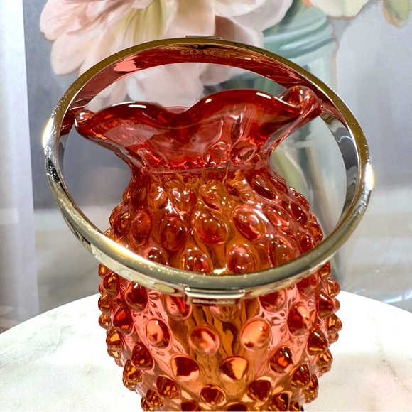 COACH - Signature C Cream Enameled Silver Bangle Bracelet - Picture 7 of 12